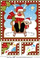 Christmas Rudolph 8 x 8 Scalloped Corner Topper