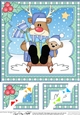 Christmas Rudolph 8 x 8 Scalloped Corner Topper