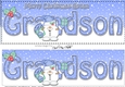 Large DL Merry Christmas GREAT GRANDSON 3D decoupage with Snowball Sam