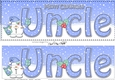 Large DL Merry Christmas UNCLE 3D decoupage with Snowball Sam