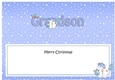 Large DL Merry Christmas GRANDSON insert with Snowball Sam