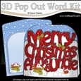 3D Pop Out Christmas Word Card Kit - Merry Christmas AUNT & UNCLE with Snowman Rio
