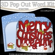 3D Pop Out Christmas Word Card Kit - Merry Christmas UNCLE & AUNT with Snowman Rio