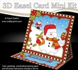 3D Easel Card Mini Kit - Christmas Snowman Oli has Xmas Presents