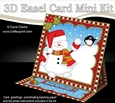 3D Easel Card Mini Kit - Christmas Snowman Oli is having a Snowball fight
