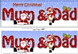 Large DL Merry Christmas MUM & DAD with Santa & Rudolph 3D decoupage