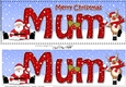 Large DL Merry Christmas MUM with Santa & Rudolph 3D decoupage