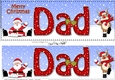 Large DL Merry Christmas DAD with Santa & Rudolph 3D decoupage