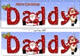 Large DL Merry Christmas DADDY with Santa & Rudolph 3D decoupage