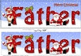 Large DL Merry Christmas FATHER with Santa & Rudolph 3D decoupage