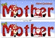 Large DL Merry Christmas MOTHER with Santa & Rudolph 3D decoupage