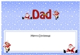Large DL Merry Christmas DAD with Santa & Rudolph insert