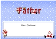 Large DL Merry Christmas FATHER with Santa & Rudolph insert
