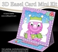 3D Easel Card Mini Kit - Cute Little Christmas Dino has an Xmas Cracker