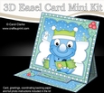 3D Easel Card Mini Kit - Cute Little Christmas Dino has an Xmas Cracker