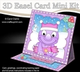 3D Easel Card Mini Kit - Cute Little Christmas Dino has an Xmas Cracker