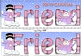 Large DL Merry Christmas FRIEND 3D decoupage with Snowman Rio