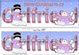 Large DL Merry Christmas to my GIRLFRIEND 3D decoupage with Snowman Rio