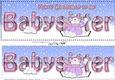 Large DL Merry Christmas to my BABYSITTER 3D decoupage with Snowman Rio