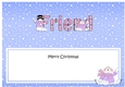 Large DL Merry Christmas FRIEND insert with Snowman Rio