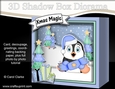 3D Christmas Diorama Shadow Box Card Mini Kit - Pip Penguin has an Xmas Cracker