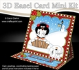 3D Easel Card Mini Kit - Christmas Pip Penguin is Carol Singing