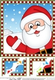 8 x 8 Scalloped Corner Topper - Cute Fun Christmas Santa