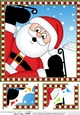 8 x 8 Scalloped Corner Topper - Cute Fun Christmas Santa