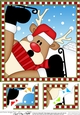 8 x 8 Scalloped Corner Topper - Cute Fun Christmas Rudolph