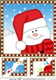 8 x 8 Scalloped Corner Topper - Cute Fun Christmas Snowman