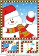 8 x 8 Scalloped Corner Topper - Cute Fun Christmas Snowman