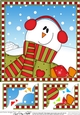 8 x 8 Scalloped Corner Topper - Cute Fun Christmas Snowman