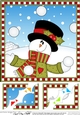 8 x 8 Scalloped Corner Topper - Cute Fun Christmas Snowman