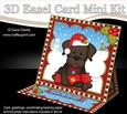 3D Easel Card Mini Kit - Cute Little Christmas Chocolate Labrador Dog