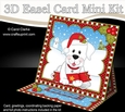 3D Easel Card Mini Kit - Cute Little Christmas White Labrador Dog