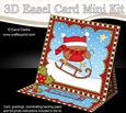 3D Easel Card Mini Kit - Christmas Bobbin Robin is Sledging