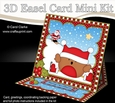 3D Easel Card Mini Kit - Christmas Bobbin Robin is Ice Skating