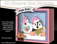 3D Christmas Diorama Shadow Box Card Mini Kit - Pip Penguin has an Xmas Tree