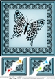 8 x 8 Big Butterfly Scalloped corner Topper