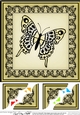 8 x 8 Big Butterfly Scalloped corner Topper