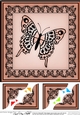 8 x 8 Big Butterfly Scalloped corner Topper