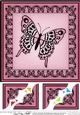 8 x 8 Big Butterfly Scalloped corner Topper