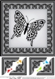 8 x 8 Big Butterfly Scalloped corner Topper