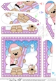 Christmas Fan Pyramage Topper - Livvy Bear has an Xmas Present