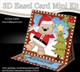 3D Easel Card Mini Kit - Christmas Livvy Bear is Dressing the Xmas Tree