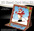 3D Easel Card Mini Kit - Christmas Rudolph is Skiing