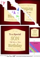 Happy Birthday To a Special SON - Red Wine Label Scallop Corner side stacker