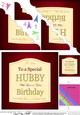 Happy Birthday To a Special HUBBY - Red Wine Label Scallop Corner side stacker
