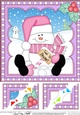 Christmas Snowman Oli 8 x 8 Scalloped Corner Topper