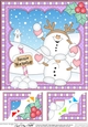 Christmas Snowball Sam 8 x 8 Scalloped Corner Topper